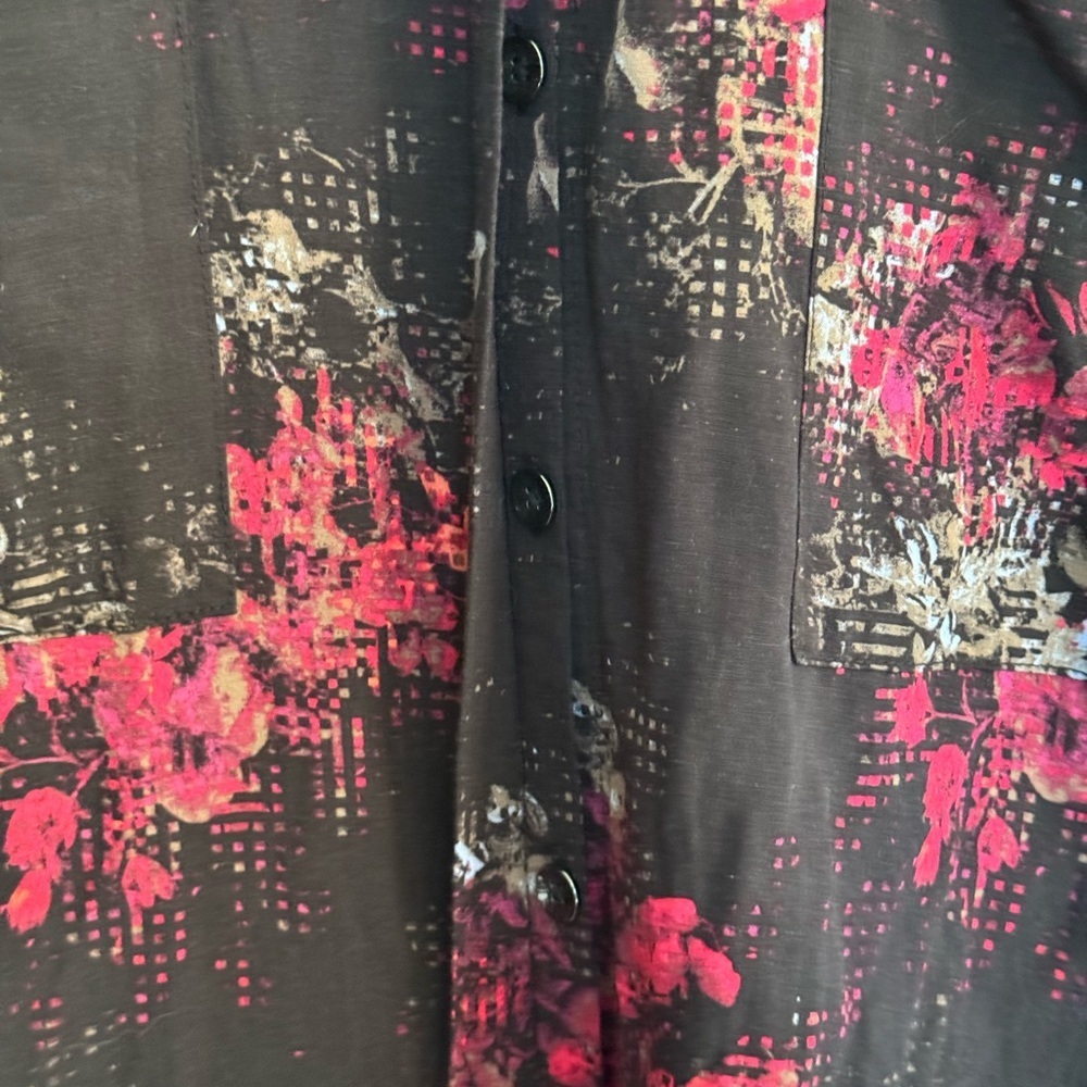 Lole Jesse Floral Black and Pink Women's Top - Picture 5 of 9